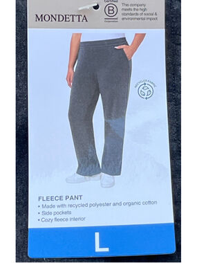 Women's Mondetta Fleece Track Pants L Charcoal